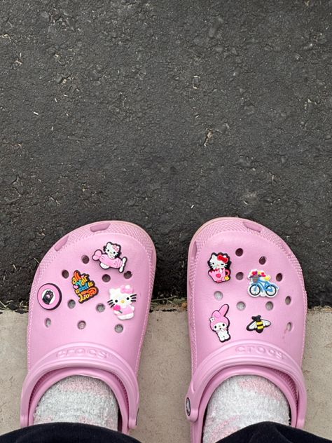 Crocs With Charms, Crocs Outfit, Pink Board, Pink Crocs, Crocs Fashion, Girly Shoes, Pretty Shoes, Dream Shoes, Shoe Game