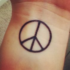 Peace sign tattoo, just looking for placement Peace Sign Tattoo, Peace Sign Tattoos, Peace Tattoos, Sign Tattoo, Small Tattoos With Meaning, Wrist Tattoos For Guys, Geniale Tattoos, Small Wrist Tattoos, Bad Tattoos