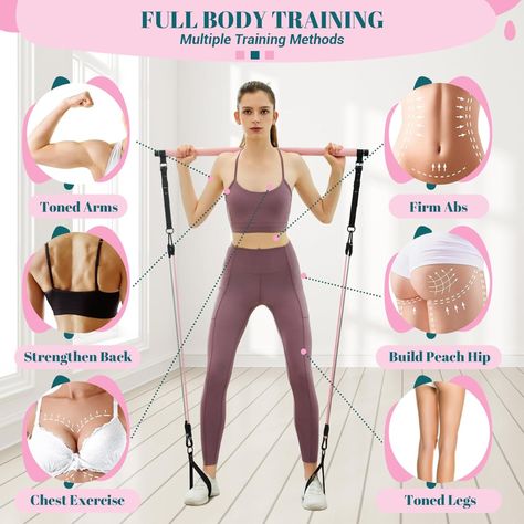 Pilates Bar Kit with Resistance Bands, Multifunctional Yoga Pilates Bar with Heavy-Duty Metal Adjustment Buckle, Portable Home Gym Pilates Resistance Bar Kit for Women Full Body Workouts
Amazon Affiliate Home Gym Pilates, Women Full Body Workout, Pilates Bar, Gym Pilates, Full Body Workouts, Portable Home, Bar Kit, Portable House, Gym Memes