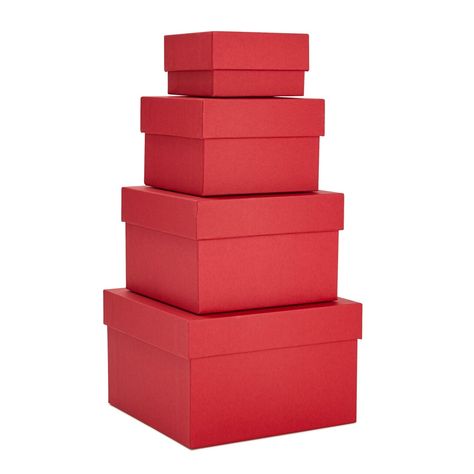 Nesting Gift Boxes, Gift Boxes With Lids, Red Gift Box, Paper Gift Box, Red Gift, Red Paper, Nesting Boxes, Square Paper, Shower Baby