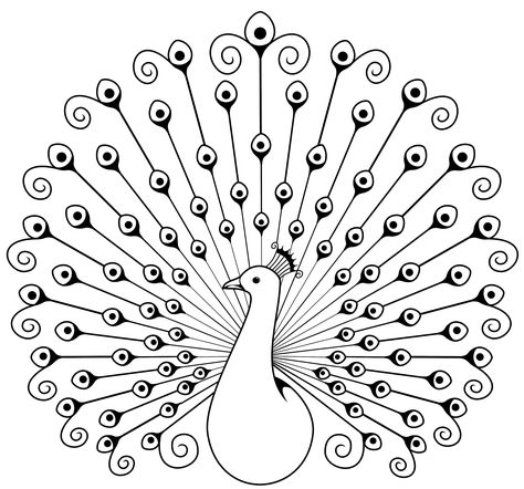 Peacock Sketch, Peacock Coloring Pages, Clip Art Black And White, Elephant Coloring, Peacock Drawing, Arte Quilling, Peacock Pictures, Pola Bordir, White Peacock