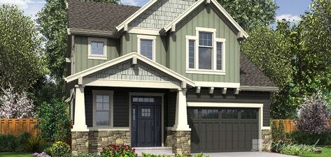 Cottage House Plan 22200 The Freewater: 2128 Sqft, 4 Beds, 2.1 Baths Greenhouse Materials, Craftsman Cottage Exterior, Cottage Exterior Colors, Beautiful Greenhouse, Green Exterior House Colors, Bungalow Floor Plans, Craftsman Cottage, Craftsman Exterior, Bungalow Homes