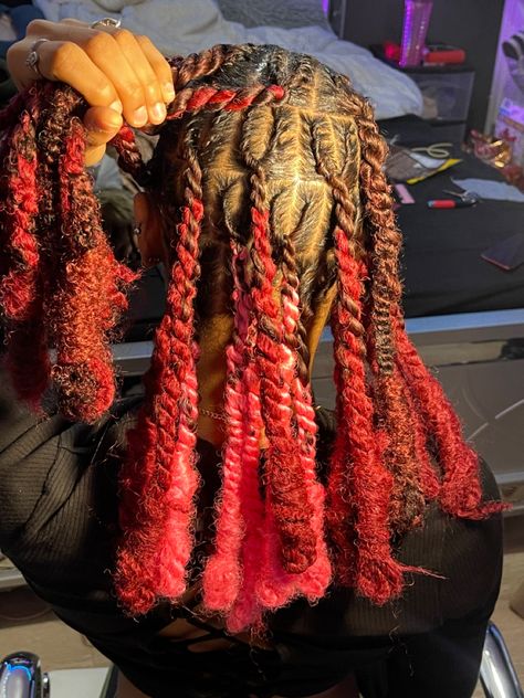 Pink Invisible Locs, Invisible Locs, Locs, Hair Inspiration, Hair, Red, Pink