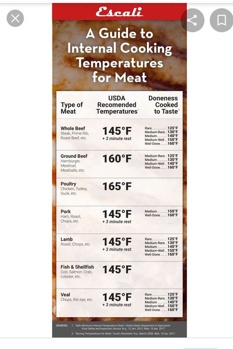 Roast Temperature Chart, How To Cook Meat, Internal Temp For Chicken, Internal Temp For Pork, Meat Cooking Chart, Cooking Charts, Protein Guide, Cooking Conversion Chart, Meat Cooking Times