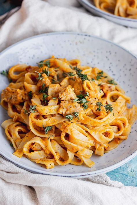 Baked Lentils, Butternut Squash Sausage, Tagliatelle Recipe, Squash Sauce, Butternut Squash Pasta Sauce, Sausage Sauce, Butternut Squash Sauce, Comfort Pasta, Autumn Dinner