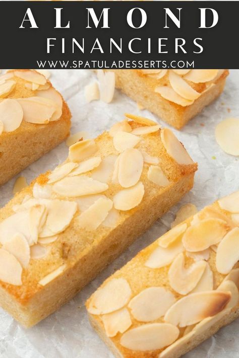 Best Almond Financiers Almond Financier Recipe, Friands Recipe, Financier Recipe, French Pastries Recipes, Mini Loaf Cakes, Almond Desserts, French Dessert Recipes, French Cookies, Afternoon Tea Recipes