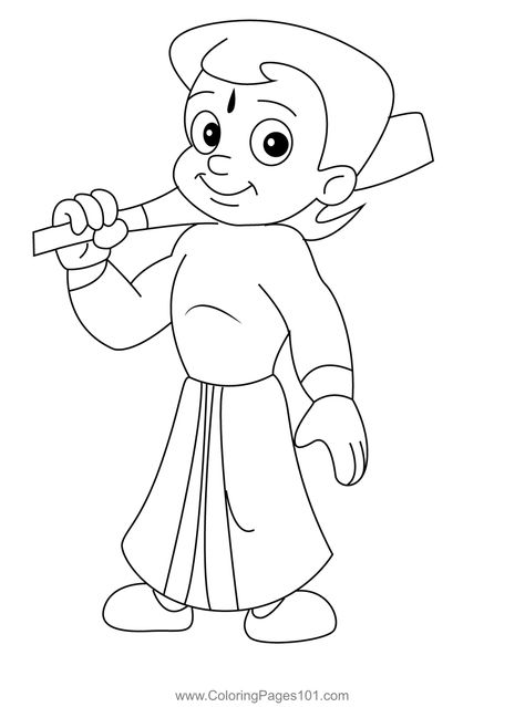 Chota Bheem With Baseball Stick Coloring Page Choota Bheem Drawing, Chota Bheem Drawing, Bheem Drawing, Chota Bheem, Chhota Bheem, Stick Drawings, Peacock Pictures, Bride Photos Poses, Bride Photos