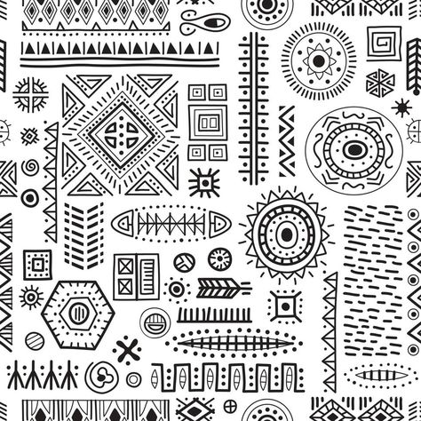 African Shapes And Patterns, African Shapes, Africa Pattern, Geometric Shapes Pattern, Nordic Symbols, Coloring Canvas, Africa Art Design, African Pattern Design, African Symbols