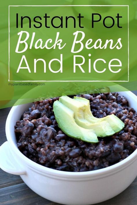 I think this Instant Pot Black Beans and Rice recipe is my new favorite. Why? Because you use a few ingredients and cook them all together and it turns out great, like magic. #plantbased Vegan Black Beans, Black Beans And Rice Recipe, Instant Pot Black Beans, Instant Pot Vegan, Clean Eating Vegan, Vegan Instant Pot Recipes, Black Beans And Rice, Beans And Rice, Spice It Up