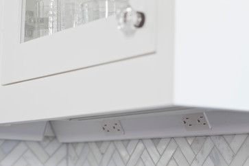 hidden outlets for an uninterrupted backsplash Undercabinet Outlets, Hidden Kitchen Outlets, Backsplash Outlets, Under Cabinet Outlets, Cabinet Outlet, Hidden Outlets, Kitchen Outlets, Diy Kitchen Lighting, Kitchen Appliance Storage