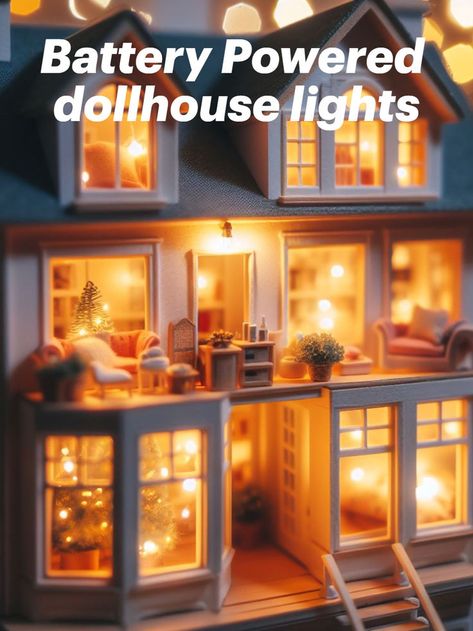 battery powered dollhouse lights Dollhouse Lights, Dollhouse Lighting, Miniature World, Battery Powered Light, Fairy Crafts, Dolls House Interiors, Small Houses, Dollhouse Decor, Small World