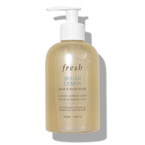 Reawaken skin with the Fresh Sugar Lemon Body & Hand Wash , an illuminating bath and shower wash that gently cleanses, nourishes and hydrates. Softer Hands, Best Spf, Fresh Skincare, Space Nk, Liquid Hand Soap, Cruelty Free Skin Care, Gel Cleanser, Body Cleanser, Citrus Scent