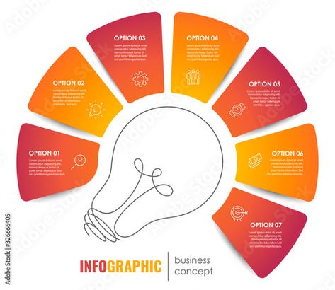 Stock Image: Vector Infographic design with icons and 7 options or steps. Infographics for business concept. Can be used for presentations banner, workflow layout, process diagram, flow chart, info graph Flow Chart Design, Workflow Diagram, Process Diagram, Vector Infographic, Fiverr Gigs, Business Concept, Portfolio Inspiration, Bullet Journal Design Ideas, Chart Design