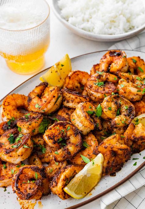 Cajun Shrimp is a quick and easy seafood dish of tender, juicy shrimp tossed in a homemade seasoning with bold spices and sauteed in butter. Sauteed Shrimp Recipe, Cajun Shrimp And Rice, Cajun Seasoning Recipe, Creamy Cajun Shrimp Pasta, Shrimp And Rice Recipes, Cajun Shrimp Recipes, Flavorful Shrimp, Homemade Seasoning, Juicy Shrimp