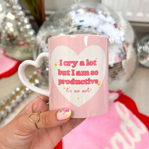 July best selling mugs ⭐️🪩💖 Free gifts with every order placed today! Taylor Swift Pottery Ideas, Mug Printing Ideas, I Cry A Lot, Sublimacion Ideas, Couples Poster, Handmade Mugs, Cry A Lot, Cute Couple Gifts, Pretty Mugs