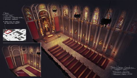 Chapel by FerdinandLadera on DeviantArt Fantasy Chapel, Chapel Interior, Interior Concept Art, Medieval Church, Church Interior, Art Landscapes, New Fantasy, Interior Design Concepts, Structure Architecture