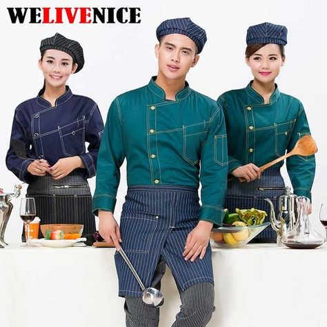 Chefs Outfit, Chef Clothing, Uniforms Ideas, Green Corner, Style Uniform, Waiter Uniform, Candy Man, Chef Jackets, Chef Styles