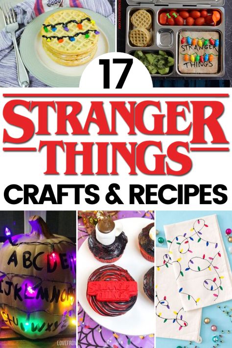 Whether you’re getting into the Halloween spirit or simply celebrating a new season of the show – these DIY Stranger Things ideas are a must for creators! Stranger Things Birthday Food Ideas, Stranger Things Party Activities, Stranger Things Birthday Party Ideas Diy, Stranger Things Crafts Diy, Stranger Thing Birthday Party, Stranger Things Food Ideas, Stranger Things Gift Ideas, Stranger Things Room Decor, Stranger Things Watch Party