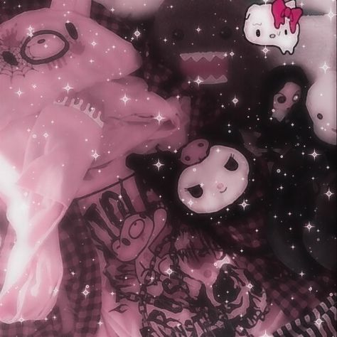 Hello Kitty Grunge, Pink Goth Aesthetic, Pink Grunge Aesthetic, Goth Aesthetic Wallpaper, Pink Goth, Pink Grunge, Charmmy Kitty, Pink Tumblr Aesthetic, Goth Wallpaper