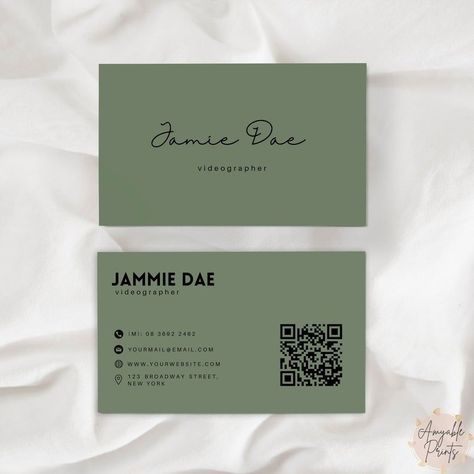 Business Card With Qr Code, Business Card With Qr, Simple Business Card, Chic Business Card, Buisness Cards, Business Cards Layout, Qr Code Business Card, Small Business Cards, Name Card Design