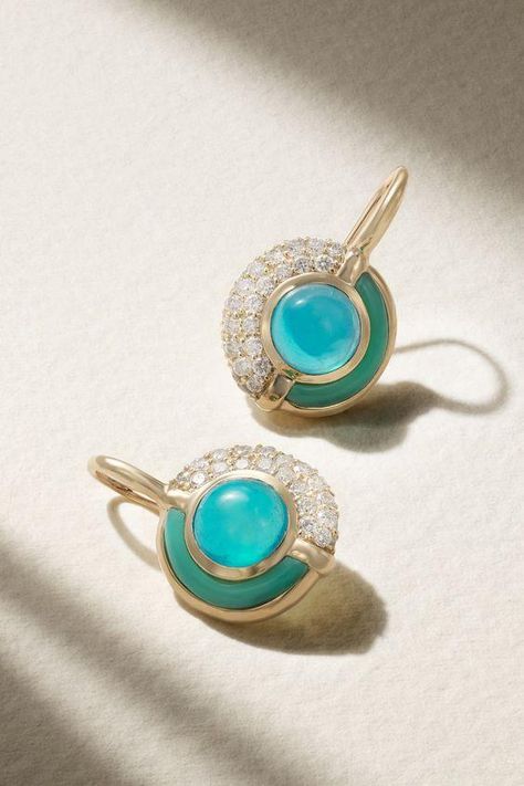 $6,250.00 Teal Jewelry, White Rings, Sunstone Jewelry, Jewelry Drawing, Book Jewelry, Classy Jewelry, Colored Gems, Earrings In Gold, Fine Jewels