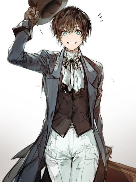 Victorian Outfits Male Drawing, Adventurer Outfit Male, Venti In A Suit, Modern Oc, Victorian Anime, Outfit Male, Victorian Boy, 영감을 주는 캐릭터