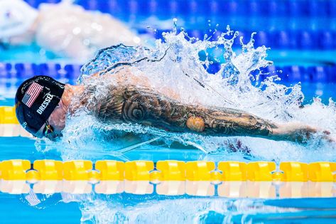 Caeleb Dressel Breaks 100 Fly World Record; Milak Now #2 All-Time Swimming Program, Usa Water Polo, Caeleb Dressel, College Recruiting, Katie Ledecky, Swimming World, Bakery Design Interior, Olympic Trials, Swim Mom