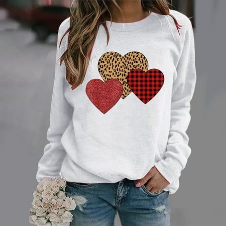 Augper Women Casual Long Sleeve Valentine Love Heart Printing Tops Shirt Blouse Pullover Women Casual Long Sleeve Valentine Printing Tops Shirt Blouse Pullover Please check the Size Chart before order. If you are not sure the size, please send message to us.  Item specifics Season: winter Gender: Women Material: Polyester Decoration: None Clothing Length: Regular Sleeve Length: Long Sleeve Collar: O Neck Pattern Type: Printing Style: Fashion,Causal Weight: 180~250gS-3XL Features: 1. It is made o