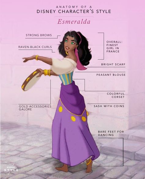 Hunch Back Of Notre Dame Esmeralda, Esmeralda Diy Costume, Anatomy Of Disney Characters Style, Esmeralda Disney Outfit Ideas, Pixar Costumes Women, The Hunchback Of Notre Dame Esmerelda, Esmeralda Disney Outfit, Esmeralda Halloween Costume, Esmerelda Halloween Costume