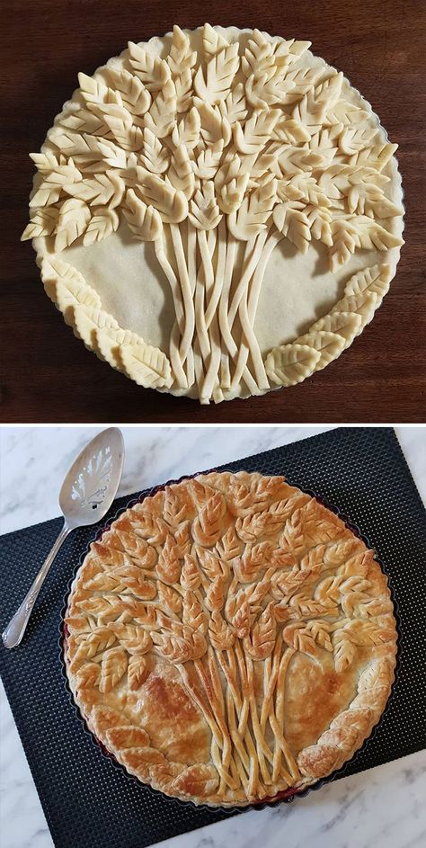 Creative Pie Crust, Pretty Pie Crust, Fancy Pie Crust, Pie Crust Art, Beautiful Pie Crusts, Crust Designs, Creative Pies, Decorative Pie Crust, Pie Art