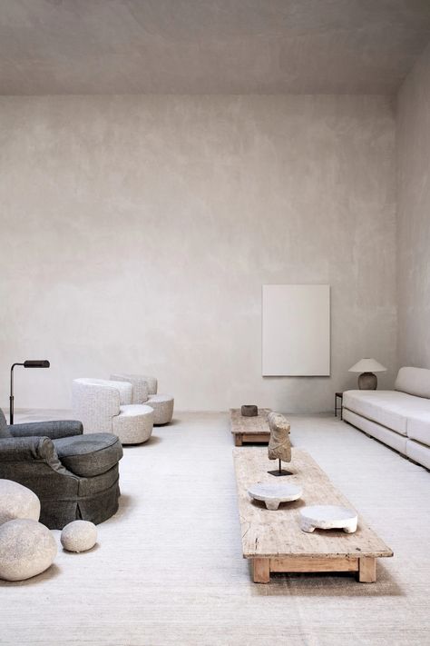 PRODUCTION Ooaa Arquitectura, Beige Color Palette, Monochrome Wall, Spanish Architecture, Lounge Area, Minimalism Interior, Japan Design, Light And Space, Sustainable Architecture