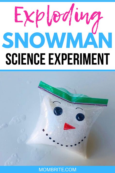 Is it raining or snowing out? This exploding snowman science experiment is the perfect preschool and toddler activity for a rainy day or a cold winter day. If your kids are stuck at home, they will have so much fun with this STEM activity that is the perfect boredom buster! #mombrite #stemactivity #boredombuster #toddleractivity #preschoolactivity Snowman Science Experiment, Exploding Snowman, Winter Science Experiments, Stem Experiments, Winter Science, Snowmen Activities, Winter Activities Preschool, Preschool Stem, Christmas Science