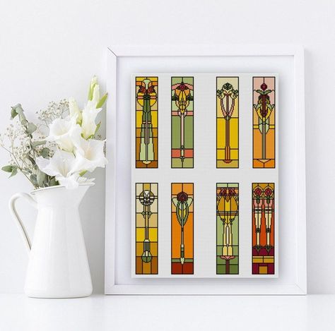 Set of 8 Stained Glass designs cross stitch pattern pdf | Etsy Stained Glass Cross Stitch, Stained Glass Cross, Cross Stitch Bookmark, Stitch Bookmark, Butterfly Cross Stitch Pattern, Bookmark Size, Dorset Buttons, Geometric Planter, Disney Cross Stitch Patterns