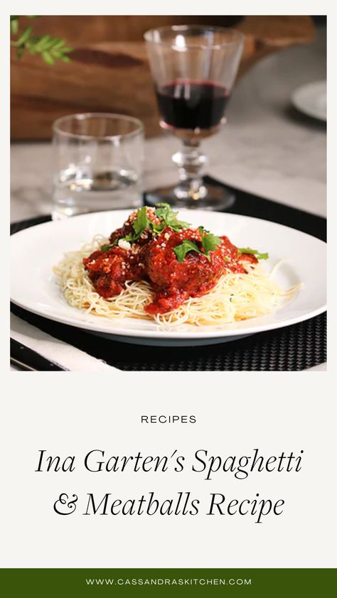 If you're already a Barefoot Contessa fan, then you know that Ina Garten has a way of making the most basic ingredients taste like a million bucks. Her meatballs are no exception. They're so good and so easy to make, you'll be serving them up all the time! Spaghetti Meatballs Recipe, Spaghetti Meatball Recipes, Barefoot Contessa Recipes, Spaghetti Meatballs, Dry Bread, Cooking Game, Barefoot Contessa, Meatballs Recipe, Family Dinner Recipes