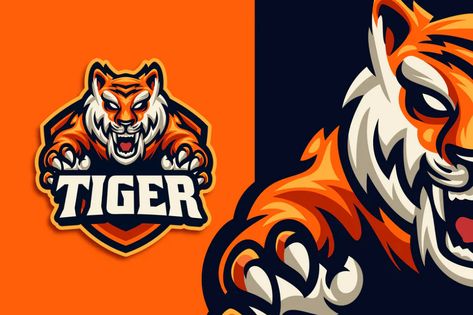 Tiger Mascot, Esports Logo, Gaming Logo, Sport Logo, Mascot Logo, Auburn Tigers, Mascot Design, Envato Elements, Sports Logo