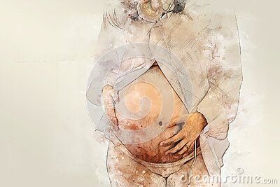 Smile Portrait, Pregnancy Art, Mother Images, Painting Background, Illustration Painting, Pregnant Woman, Watercolor Portraits, Image Types, Pregnant Women