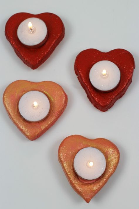 Decoration For Valentines Day, Valentine Candle, Diy Teacher Christmas Gifts, Salt Dough Crafts, Dough Ideas, Romantic Candle, Heart Shaped Candles, Candle Decoration, Valentine Candles