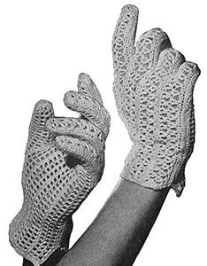 Crocheted Gloves crochet originally published in Easy to Make Hats, Spool Cotton Co #192. #crochetpatterns Crocheted Gloves, Glove Pattern, Crochet Gloves Pattern, Steel Crochet Hooks, Vintage Crochet Patterns, Gloves Pattern, Plate Mat, Vintage Crochet Pattern, Crochet Vintage