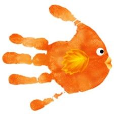 Hand Print Fish, Fish Handprint, Hand Print Art, Footprint Crafts, Footprint Art, Handprint Crafts, Gold Fish, Handprint Art, Childrens Crafts