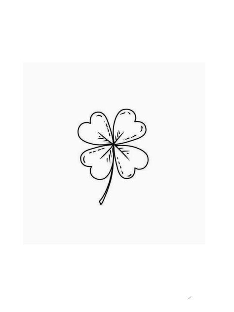 How To Draw A 4 Leaf Clover, Four Leaf Clover Tattoo Stencil, 4 Leaf Clover Illustration, Shamrock Tattoo Mens, Small Lotus Flower Tattoo, Balance Tattoo, Four Leaf Clover Tattoo, Shamrock Tattoos, Petit Tattoo