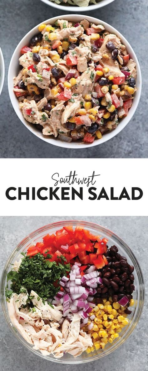 Holiday Salad, Greek Yogurt Chicken Salad, Yogurt Chicken Salad, Southwest Chicken Salad, Greek Yogurt Chicken, Fit Foodie Finds, Yogurt Chicken, Southwest Chicken, Fit Foodie