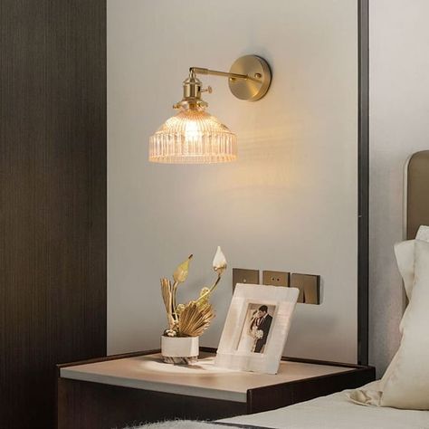 Reading Light Sconces Over Bed, Lamp Wall Mount, Mirror Lamps Bedroom, Hanging Light Over Desk, Window In Corner Of Bedroom, Wall Sconces In Bedroom, Wireless Sconces Bedroom, Sconces Next To Bed, Nightstand Wall Decor