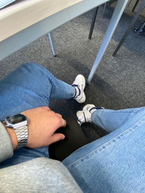 #nike #airmonarch #casio #jeans #outfits #outfitsforman #style #manstyle #manfashion Nike Monarch Outfit, Nike Air Monarch Outfit, Air Monarch Outfit, Monarch Outfit, Nike Monarch, Nike Air Monarch, Jeans Outfits, Ripped Jean, Mom Jeans