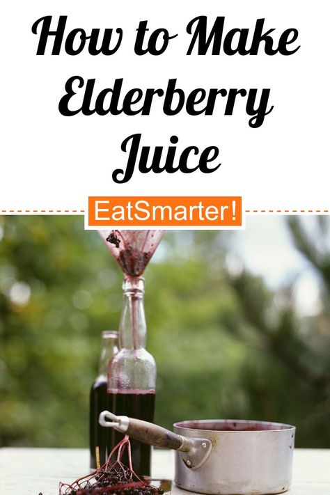 How to Make Elderberry Juice - simple dish - A recipe idea by EAT SMARTER | #none #recipes How To Make Elderberry Juice, Elderberry Juice Recipe, Harvest Menu, Cough Syrup Recipe, Elderberry Plant, Elderberry Juice, Elderberry Recipes, Healthy Delicious Recipes, How Do You Clean