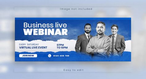 Event Banner Design Inspiration, Website Banner Design Inspiration, Event Banner Design, Webinar Banner, Facebook Banner Design, Webinar Design, Edit Poster, Facebook Background, Conference Banners