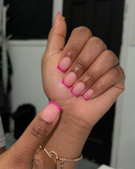 A LICENSED COSMETOLOGIST 🇭🇹 📍Brooklyn 11226 on Instagram: "Acrylic Overlay Fill🙂‍↕️🩷" Cute Overlay Nails, Natural Nails Painted, Short Overlay Nails, Acrylic Overlay Nails Design, Cute Simple Nail Ideas, Acrylic Overlay Nails Short, Acrylic Overlay Nails, Gel Overlay Nails, Nail Overlay