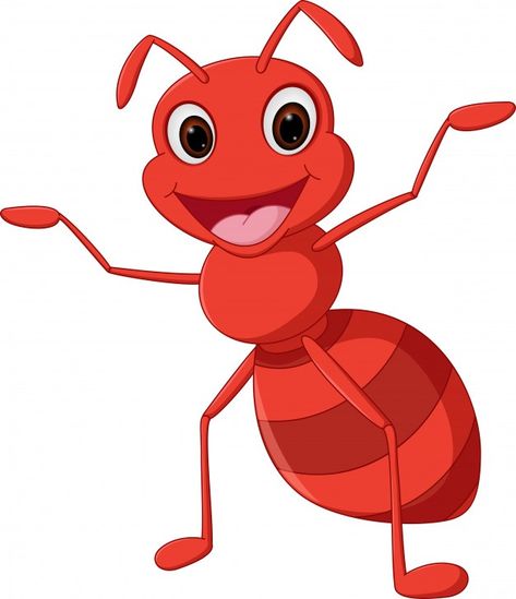 Happy ant cartoon | Premium Vector #Freepik #vector #character #cartoon #animal #red Ant Cartoon, Premium Vector, Every Day, Stock Photos, Illustrations, High Quality, Red