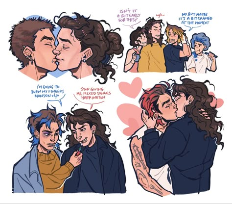 Punk Steve Harrington Fanart, Steddie Fanart Comic, Punk Steve Harrington, Steddie Fanart, Eddie X Steve, Steve X Eddie, Eddie And Steve, Steve And Eddie, Steve Eddie