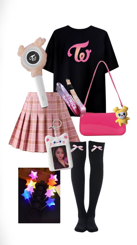 Twice concert outfit! #twice #twiceoutfit #twiceconcert #twiceconcertoutfit #kpop Twice Concert Outfit Ideas Ready To Be, Concert Outfit Twice, Twice Concert Outfit Ideas 2023, Twice Concert Outfit Ideas, Twice Concert Outfit, Fit Moodboard, Blackpink Disney, Twice Clothing, Outfit Ideas With Boots