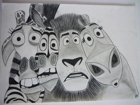 Madagascar Madagascar Drawing, Animals Cute, Madagascar, Cool Drawings, Cute Animals, Abstract Artwork, Sketch, Humanoid Sketch, Drawings